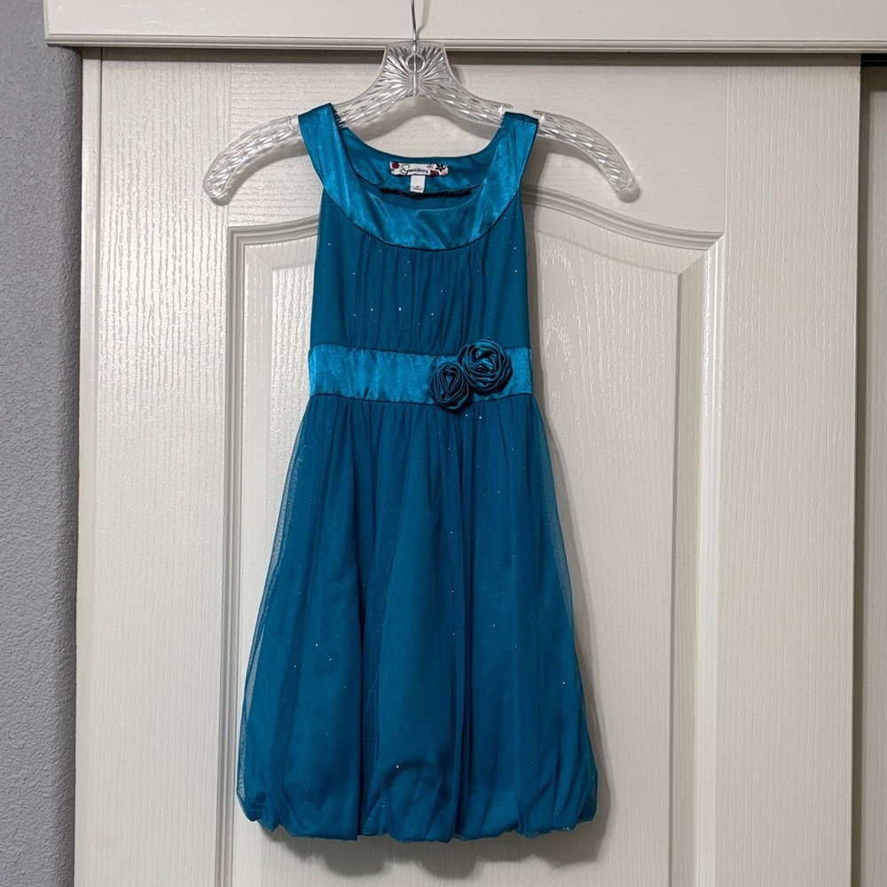 Speechless Teal Sleeveless Kids Dress